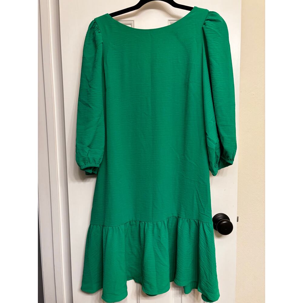 DKNY Balloon Sleeve Ruffle Minidress, featuring tiered ruffle hem.